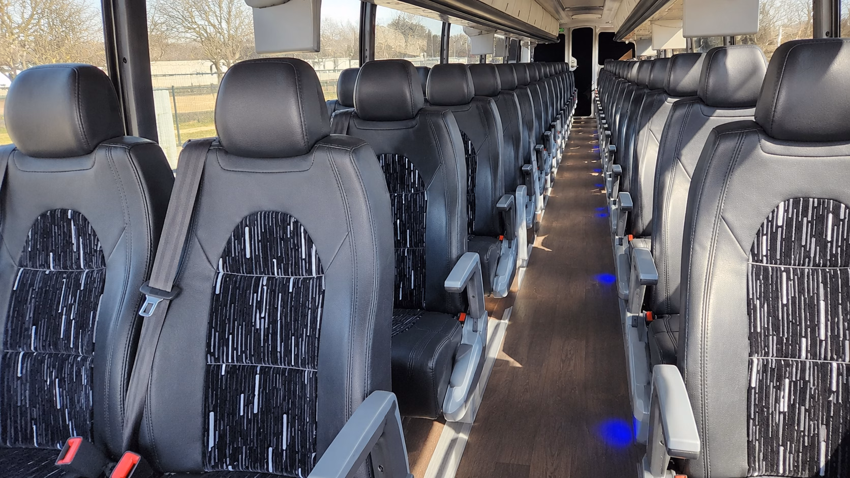 boca raton charter bus rental interior