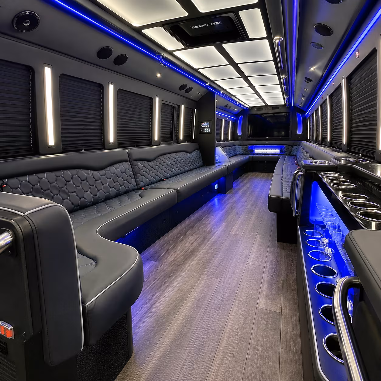 west palm beach party bus rental interior